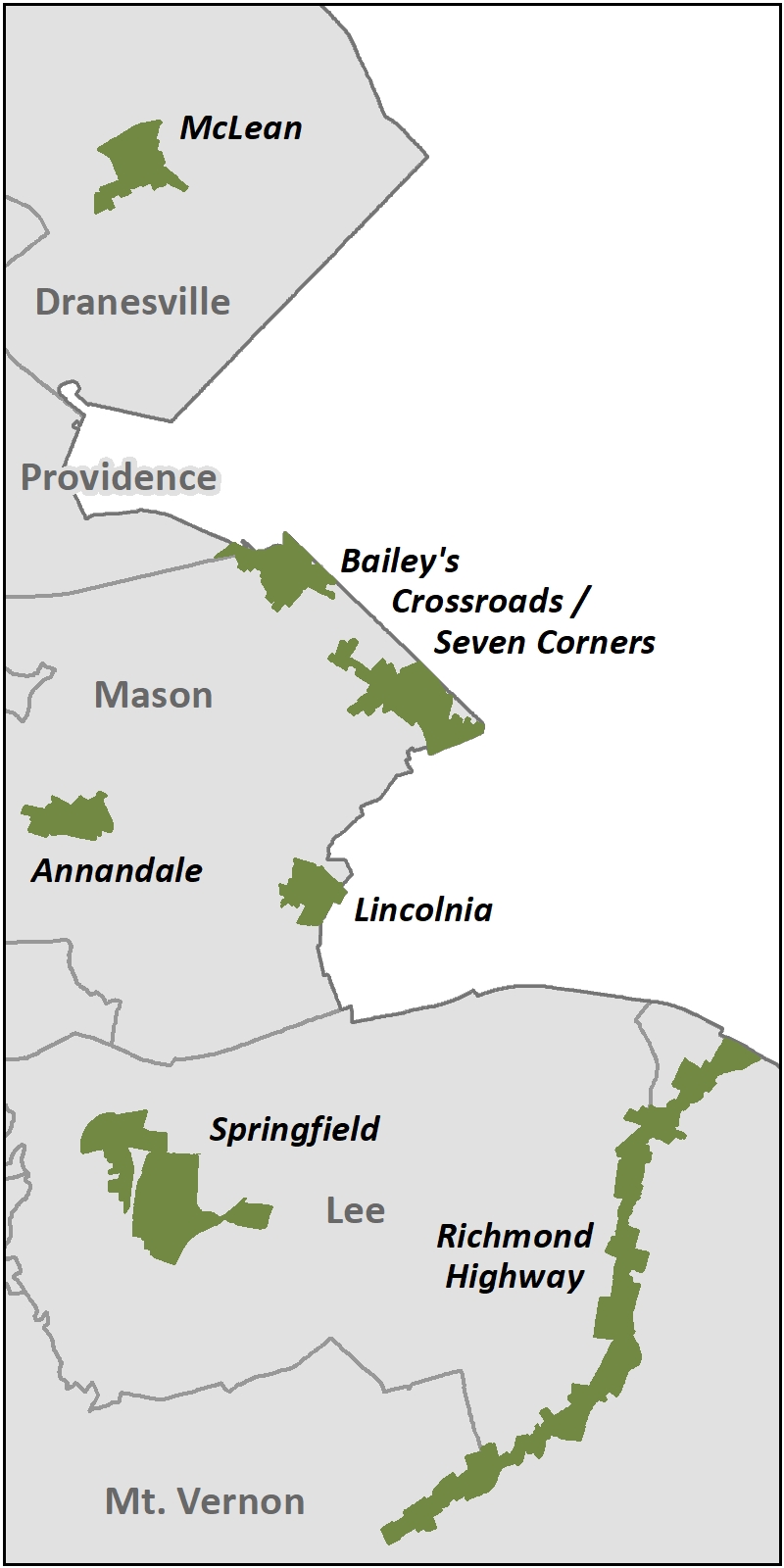 Map of the locations of the Economic Incentive Program Areas